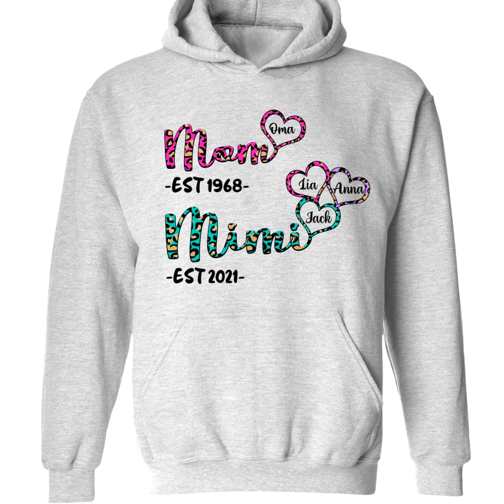 Mom Mimi heart best gifts for family est Hoodie