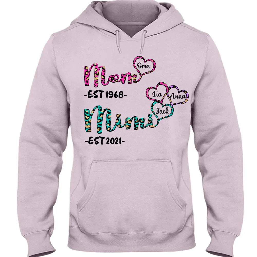 Mom Mimi heart best gifts for family est Hoodie