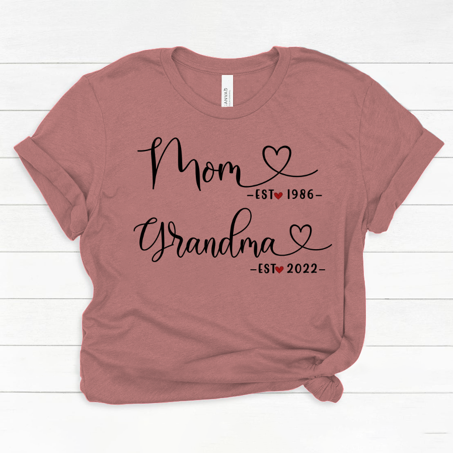 Mom heart est grandma heart est Classic Canvas