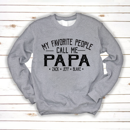 My Favorite People Call Me Papa And Grandkids Shirt