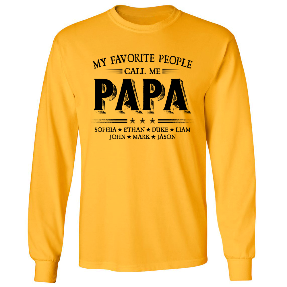 My Favorite People Call Me Papa With Kids Father's Day Longsleeve