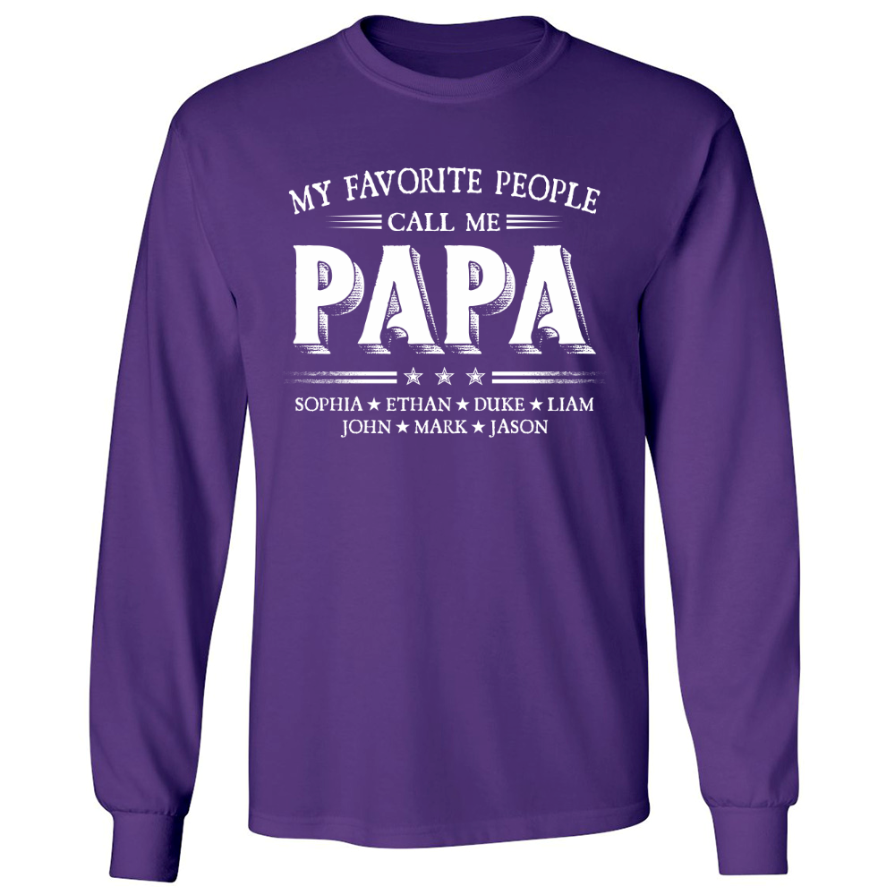 My Favorite People Call Me Papa With Kids Father's Day Longsleeve