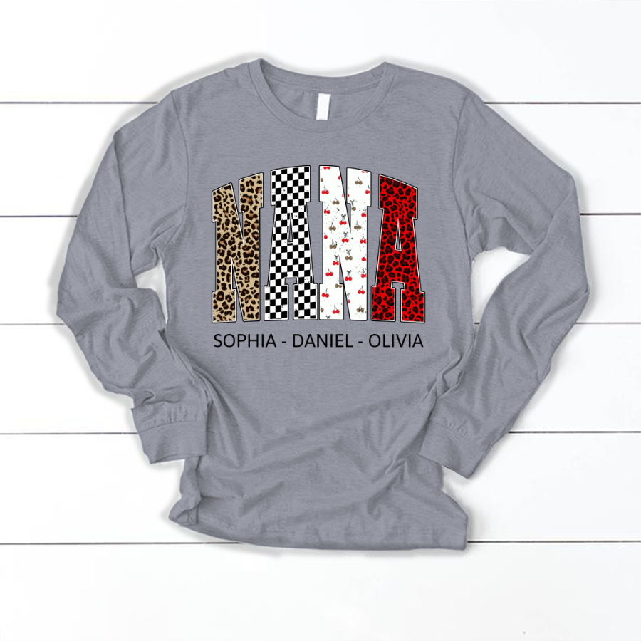 Nana Leopard Trendy Nana And Grandkids Personalized