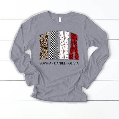 Nana Leopard Trendy Nana And Grandkids Personalized