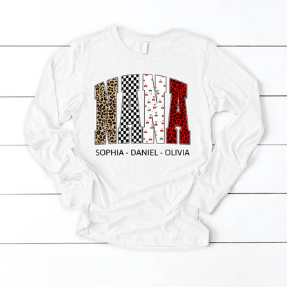 Nana Leopard Trendy Nana And Grandkids Personalized