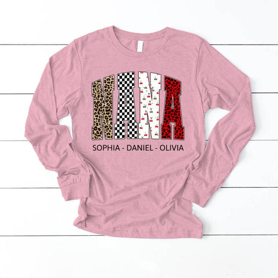 Nana Leopard Trendy Nana And Grandkids Personalized