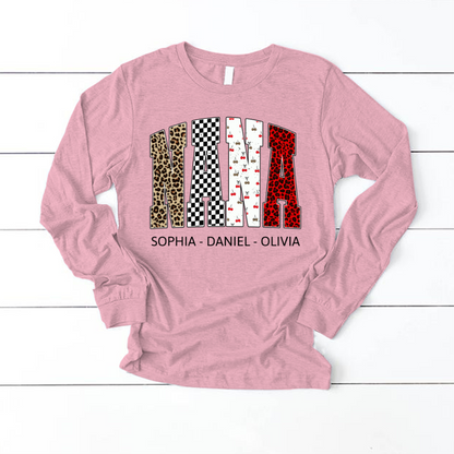 Nana Leopard Trendy Nana And Grandkids Personalized