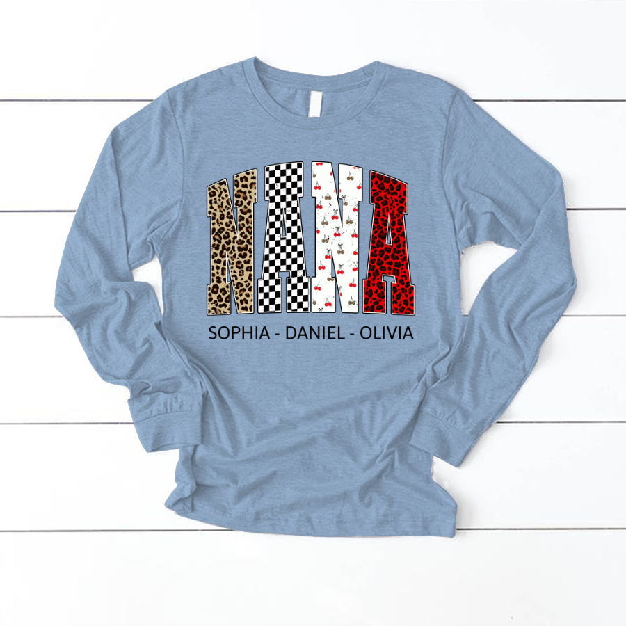 Nana Leopard Trendy Nana And Grandkids Personalized