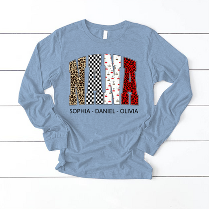 Nana Leopard Trendy Nana And Grandkids Personalized