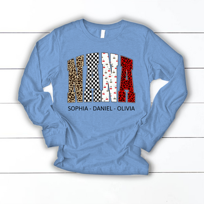 Nana Leopard Trendy Nana And Grandkids Personalized