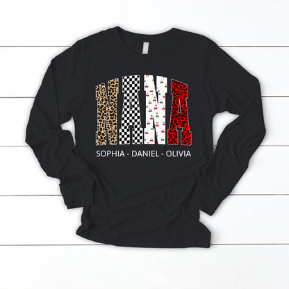 Nana Leopard Trendy Nana And Grandkids Personalized