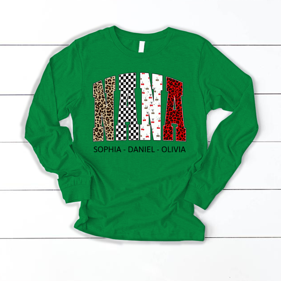 Nana Leopard Trendy Nana And Grandkids Personalized