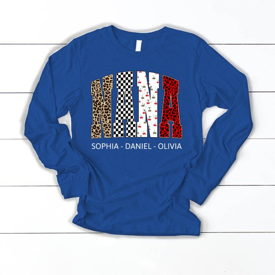 Nana Leopard Trendy Nana And Grandkids Personalized