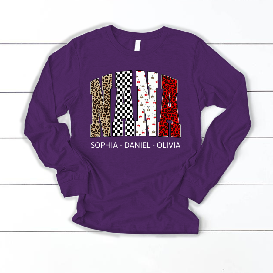 Nana Leopard Trendy Nana And Grandkids Personalized