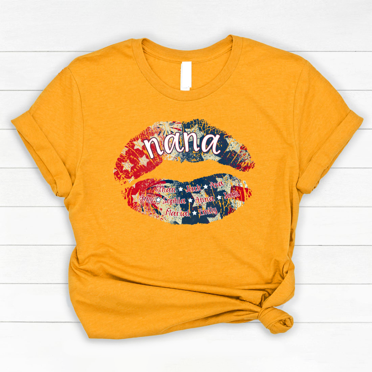 Nana Grandma American Flag Lips Classic Canvas