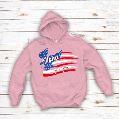 Nona With Grandkids Names 4th Of July CTL94 Hoodie