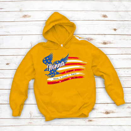 Nonna With Grandkids Names 4th Of July CTL94 Hoodie