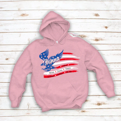 Nonna With Grandkids Names 4th Of July CTL94 Hoodie