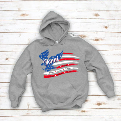 Nonni With Grandkids Names 4th Of July CTL94 Hoodie