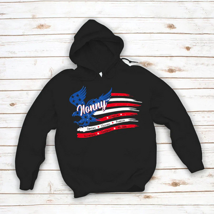 Nonny With Grandkids Names 4th Of July CTL94 Hoodie