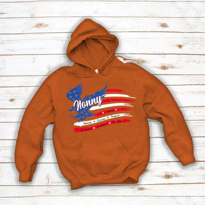 Nonny With Grandkids Names 4th Of July CTL94 Hoodie