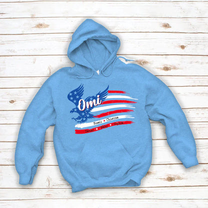 Omi With Grandkids Names 4th Of July CTL94 Hoodie