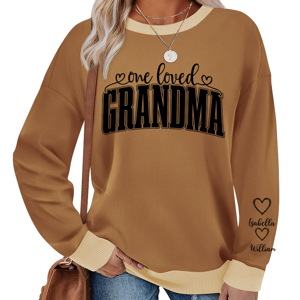One Loved Grandma, Custom Grandma and Grandkids Name Christmas Gift Shirt