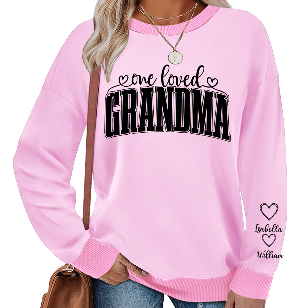 One Loved Grandma, Custom Grandma and Grandkids Name Christmas Gift Shirt