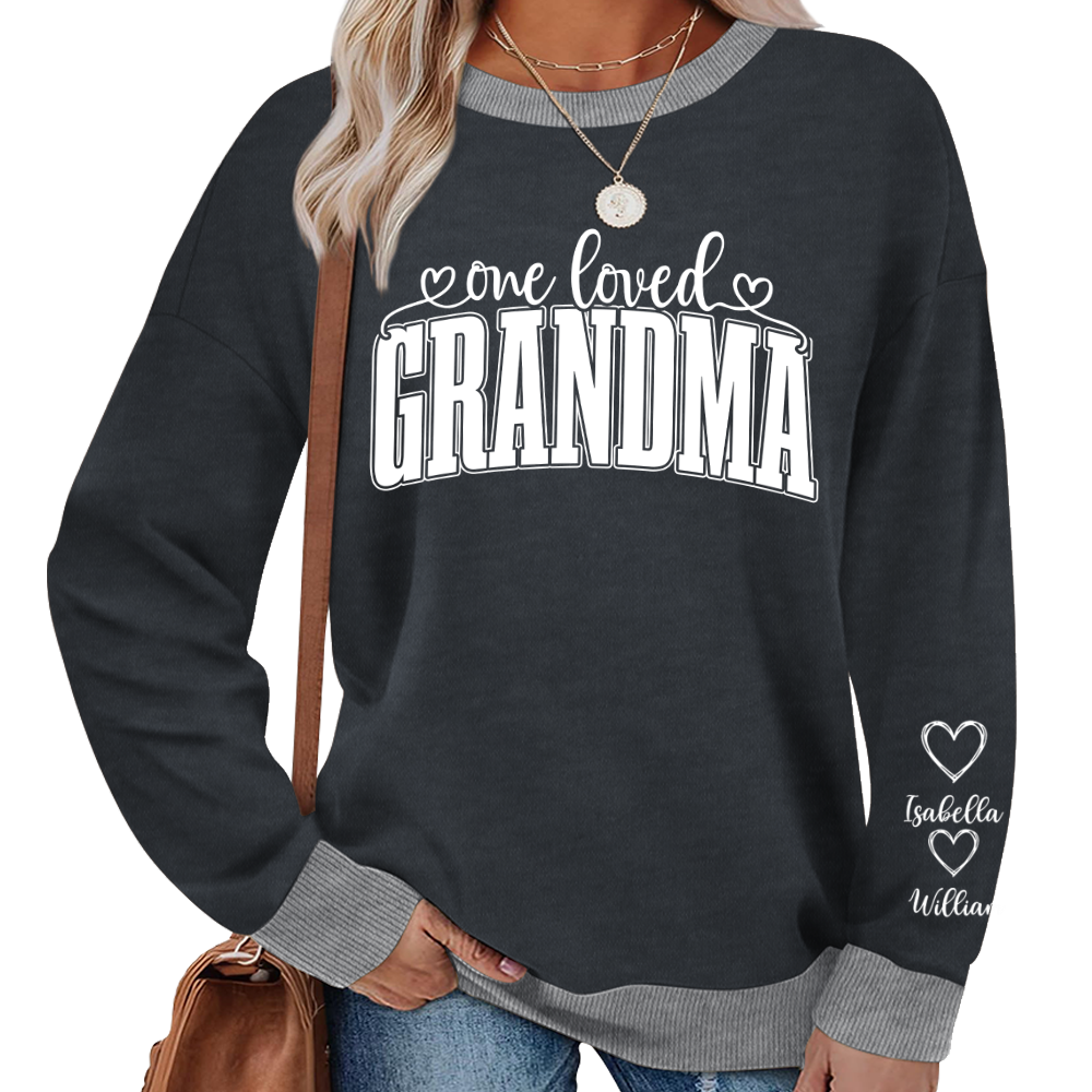 One Loved Grandma, Custom Grandma and Grandkids Name Christmas Gift Shirt