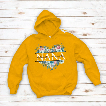 Pastel Peony Rose Nana And Grandkids CTH01 Hoodie