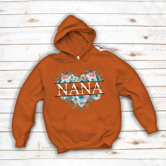 Pastel Peony Rose Nana And Grandkids CTH01 Hoodie