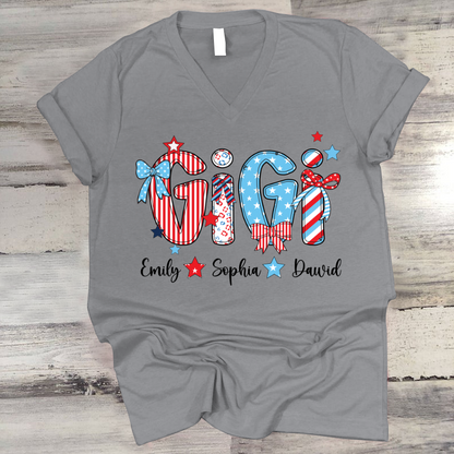 Patriotic American Flag Gigi Custom Gigi And Grandkids