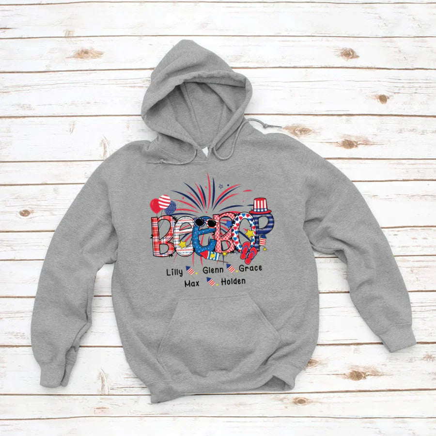 Patriotic Doodle 4th Of July Beebop And Grandkid CTH01 Hoodie