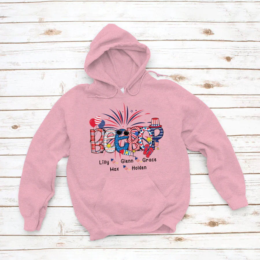 Patriotic Doodle 4th Of July Beebop And Grandkid CTH01 Hoodie