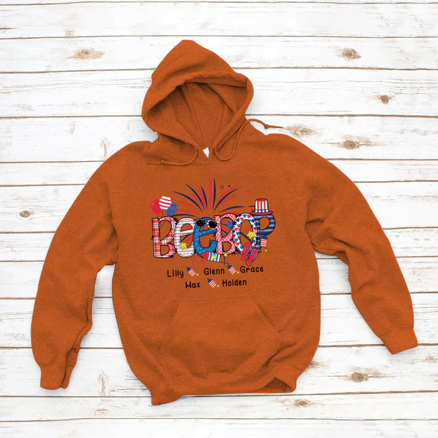 Patriotic Doodle 4th Of July Beebop And Grandkid CTH01 Hoodie