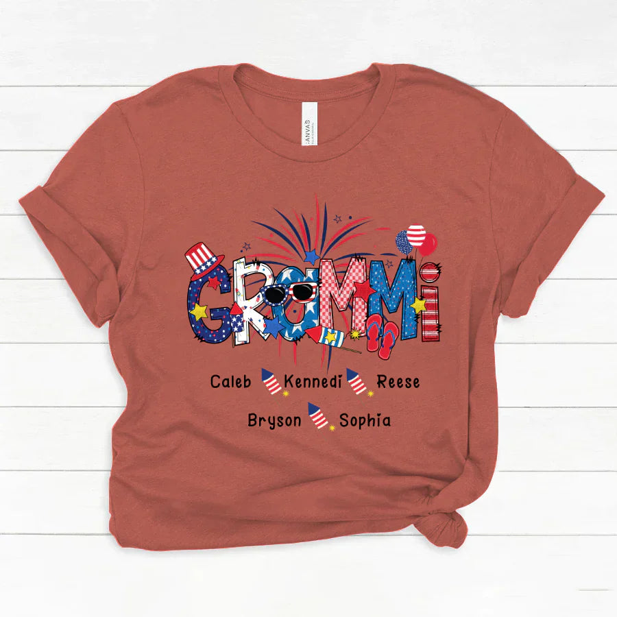 Patriotic Doodle 4th Of July GRAMMI And Grandkid CTH01 Classic Canvas