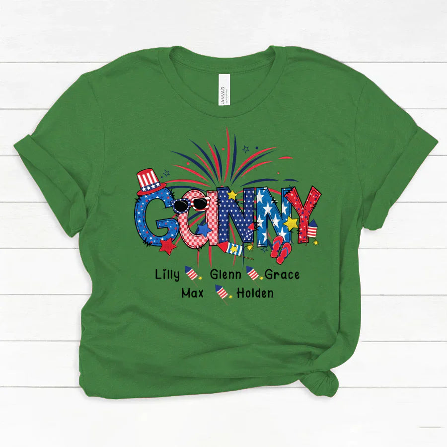 Patriotic Doodle 4th Of July Ganny And Grandkid CTH01 Classic Canvas