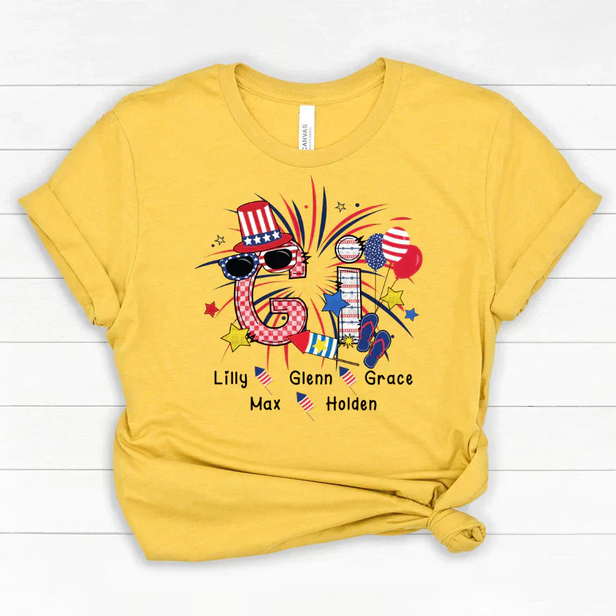 Patriotic Doodle 4th Of July Gi And Grandkid CTH01 Classic Canvas