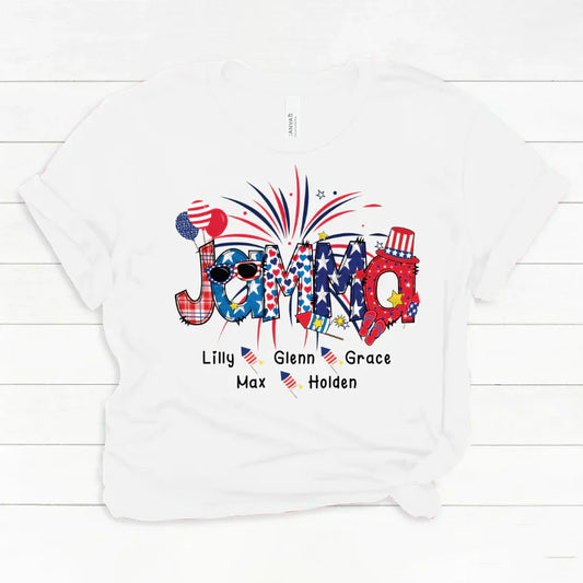Patriotic Doodle 4th Of July Jamma And Grandkid CTH01 Classic Canvas