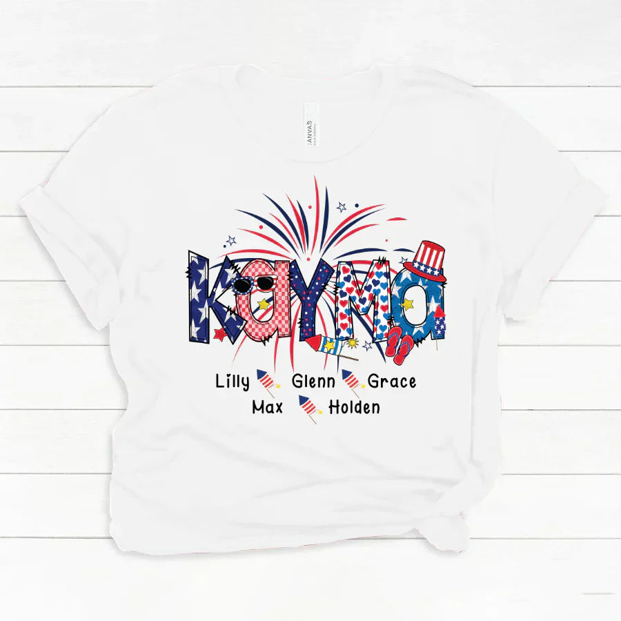 Patriotic Doodle 4th Of July Kayma And Grandkid CTH01 Classic Canvas
