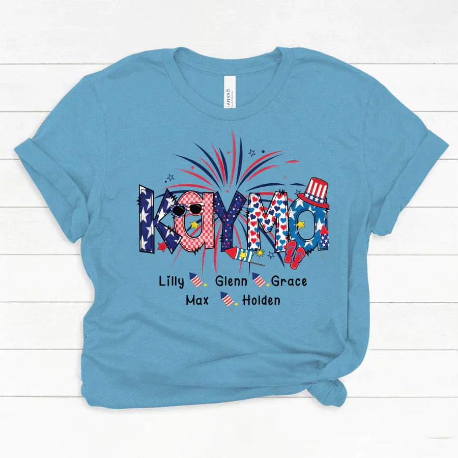 Patriotic Doodle 4th Of July Kayma And Grandkid CTH01 Classic Canvas