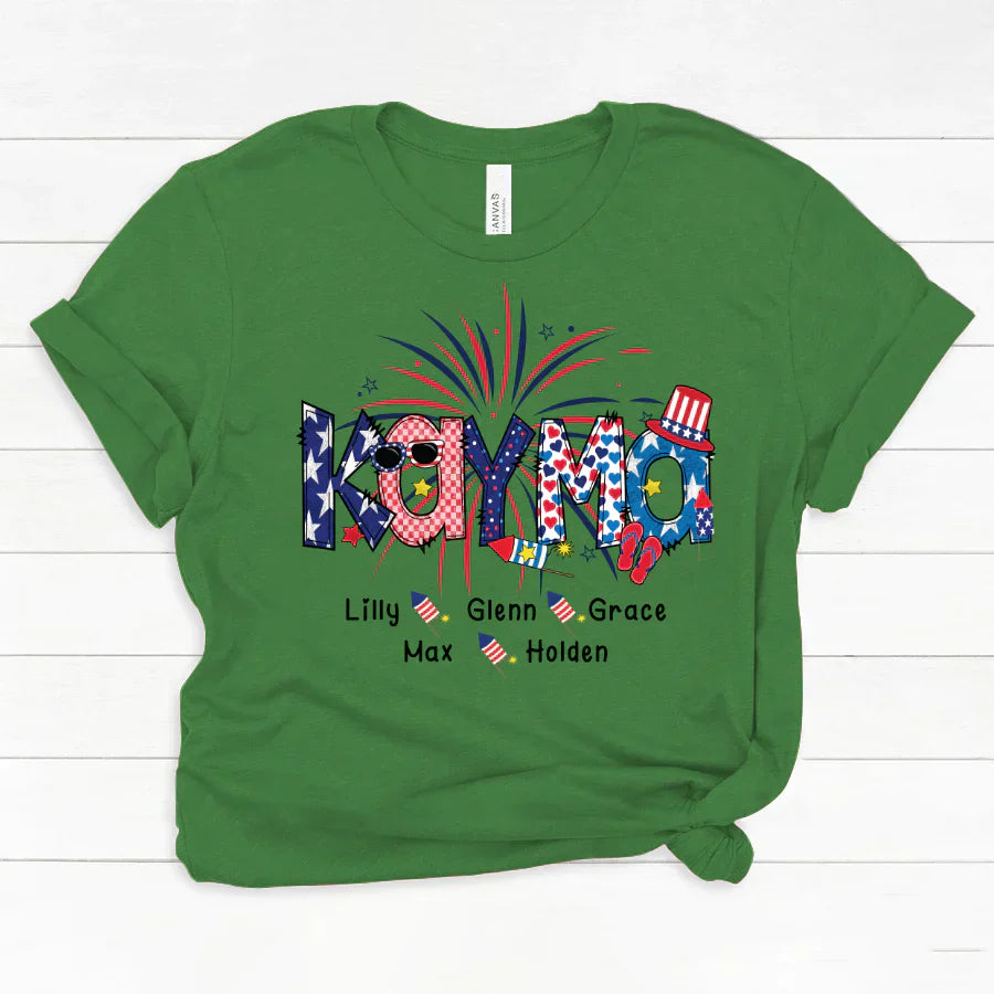 Patriotic Doodle 4th Of July Kayma And Grandkid CTH01 Classic Canvas
