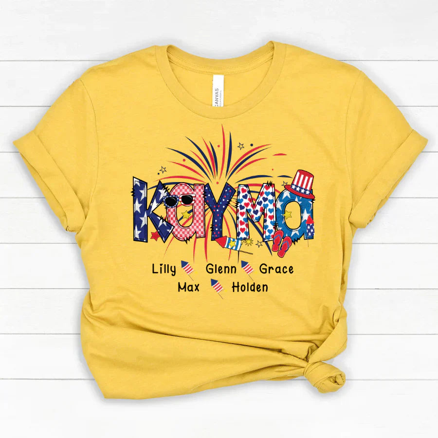 Patriotic Doodle 4th Of July Kayma And Grandkid CTH01 Classic Canvas