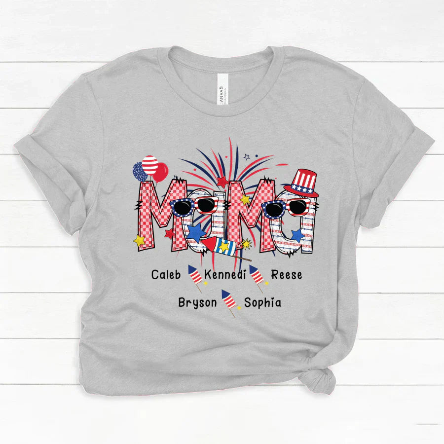 Patriotic Doodle 4th Of July mama And Grandkid CTH01 Classic Canvas