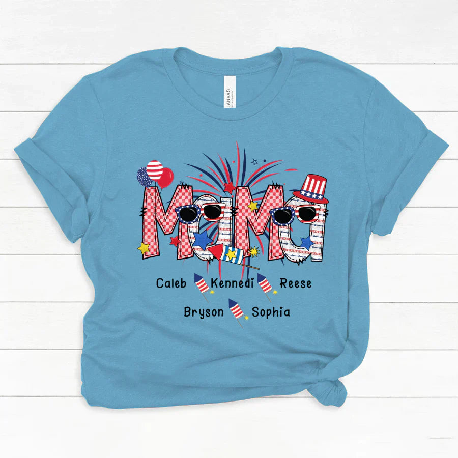 Patriotic Doodle 4th Of July mama And Grandkid CTH01 Classic Canvas