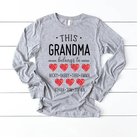 Personalization This Grandma Belongs ,Mothers Day Sublimation Longsleeve