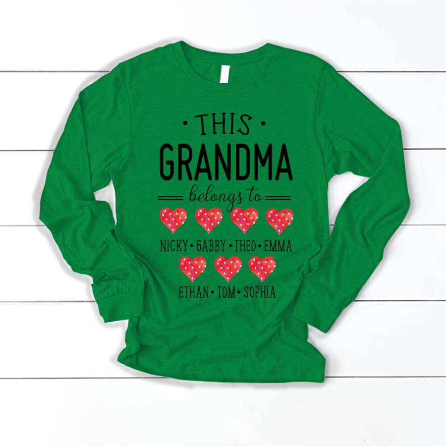 Personalization This Grandma Belongs ,Mothers Day Sublimation Longsleeve