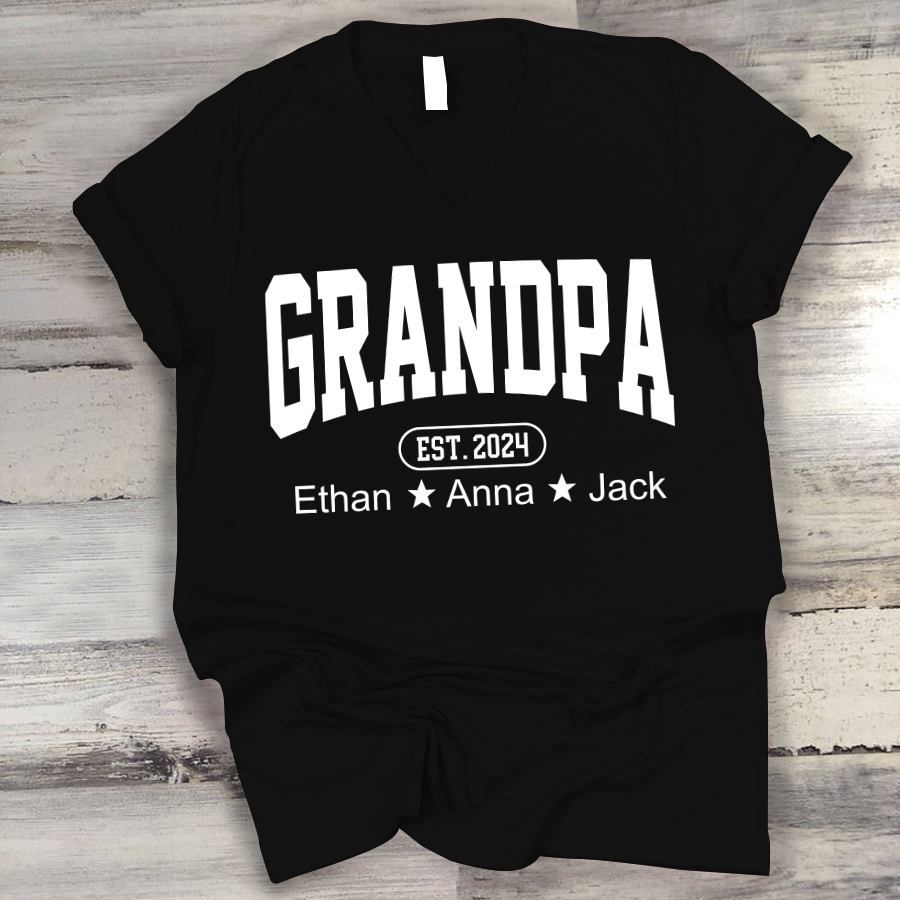 Personalized Dad Grandpa And Grandkids Father's Day Gift Shirt