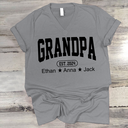 Personalized Dad Grandpa And Grandkids Father's Day Gift Shirt