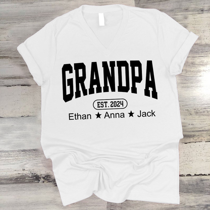 Personalized Dad Grandpa And Grandkids Father's Day Gift Shirt